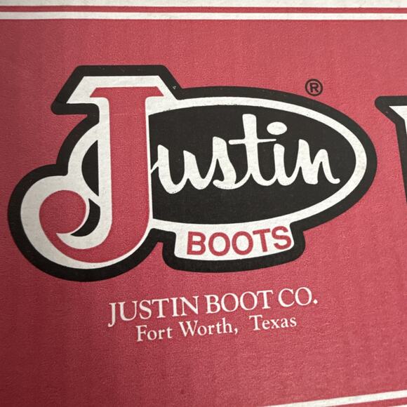 Justin Cowboy Boots BOX ONLY Texas Boot Maker Store Front Ads Retro Cowboy TX - Picture 10 of 11